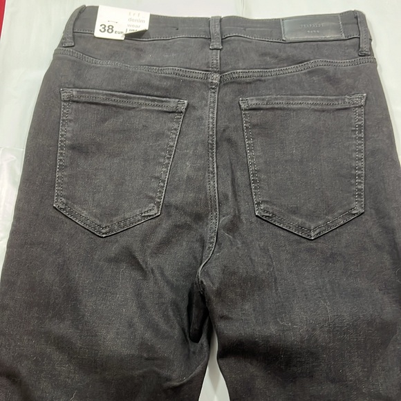 Zara TRF BLACK high waist skinny jeans new FAUX leather sides cotton elastane 6 - Picture 16 of 16